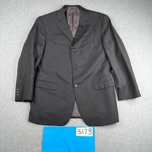 Ermenegildo Zegna Soft Suit Jacket 46R Gray Pin Striped 3 Button Made IN Italy